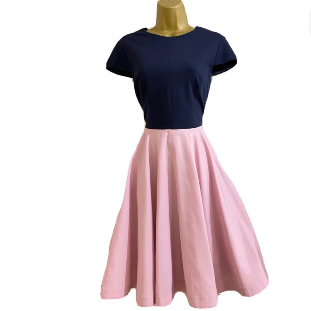 NWOT Ted Baker London 3 - Navy and Pink short sleeved dress - UK 12 - US 8